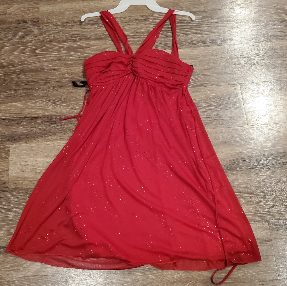 Glitter dress cross over front dress